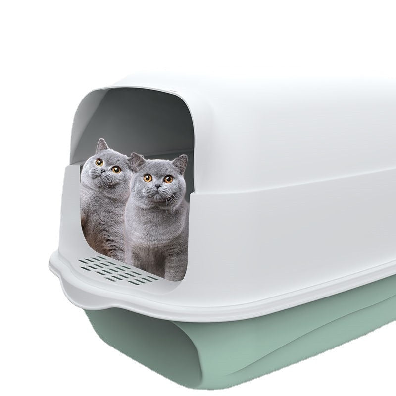 Litter Box Fully Enclosed Cat Toilet - CHEWTOPIA PET WORLD
