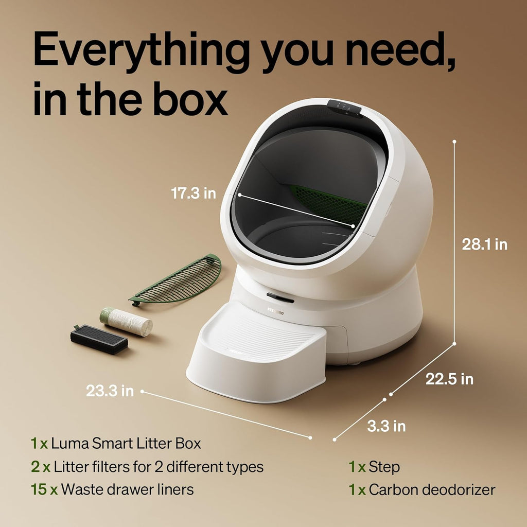 PETLIBRO Luma Automatic Cat Litter Box AI-Camera Waste Analysis, Auto Odor-Control Self Cleaning Cat Litter Box with Multi-Cats Recognition, Smart App Usage Tracking, Safety Sensors and Large Open Top