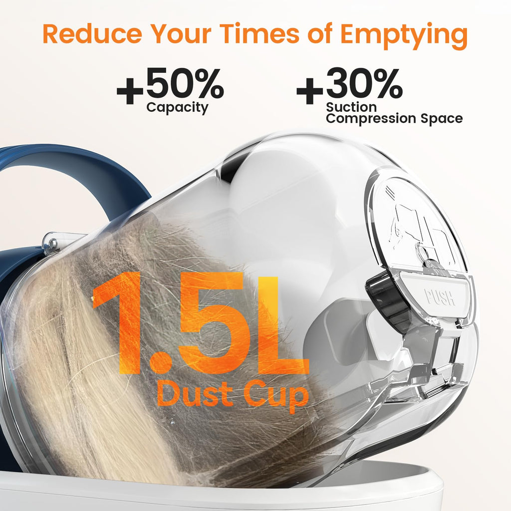 oneisall Dog Grooming Vacuum, Pet Grooming Vacuum with Clipper Nail Grinder, 1.5L Dust Cup Dog deshedding Brush with 7 Tools for Shedding Pet Hair, Home Cleaning(Blue)