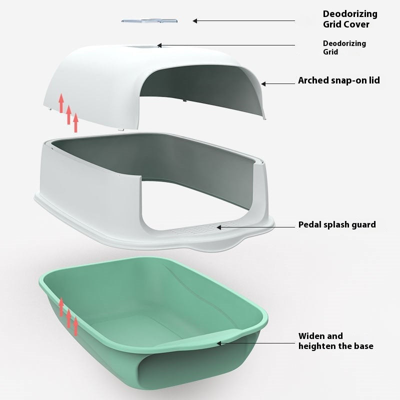 Litter Box Fully Enclosed Cat Toilet - CHEWTOPIA PET WORLD
