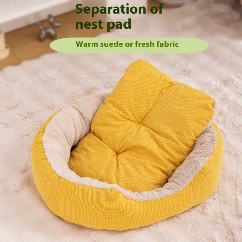 Winter Fleece-lined Thick Removable Washable Scratch-resistant Wear-resistant Warm Cat Nest - CHEWTOPIA PET WORLD