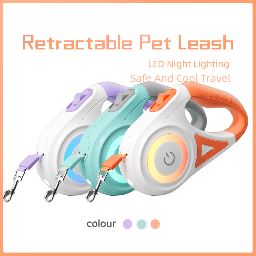 Dog Leash Retractable Leash And Dog Collar Spotlight Automatic Pet Dog Cat Traction Rope For Small Medium Dogs Pet Product - CHEWTOPIA PET WORLD