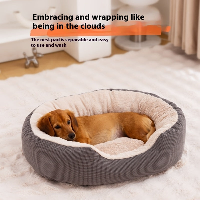 Winter Fleece-lined Thick Removable Washable Scratch-resistant Wear-resistant Warm Cat Nest - CHEWTOPIA PET WORLD