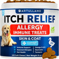 Dog Allergy Relief Chews Itching Skin Relief For Dogs Fish Oil 3 Seasonal Allergies Pills Skin & Coat Anti ItchHot Spots Treatment Canine Immune Health Supplement 120 Soft Treats
